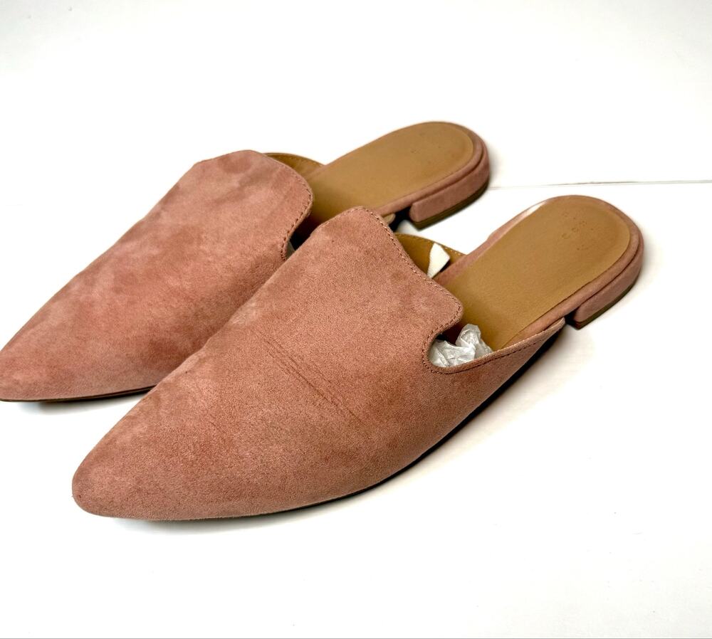 A New Day Casual Dusty Rose Pink Slip On Pointed Mules Size 8